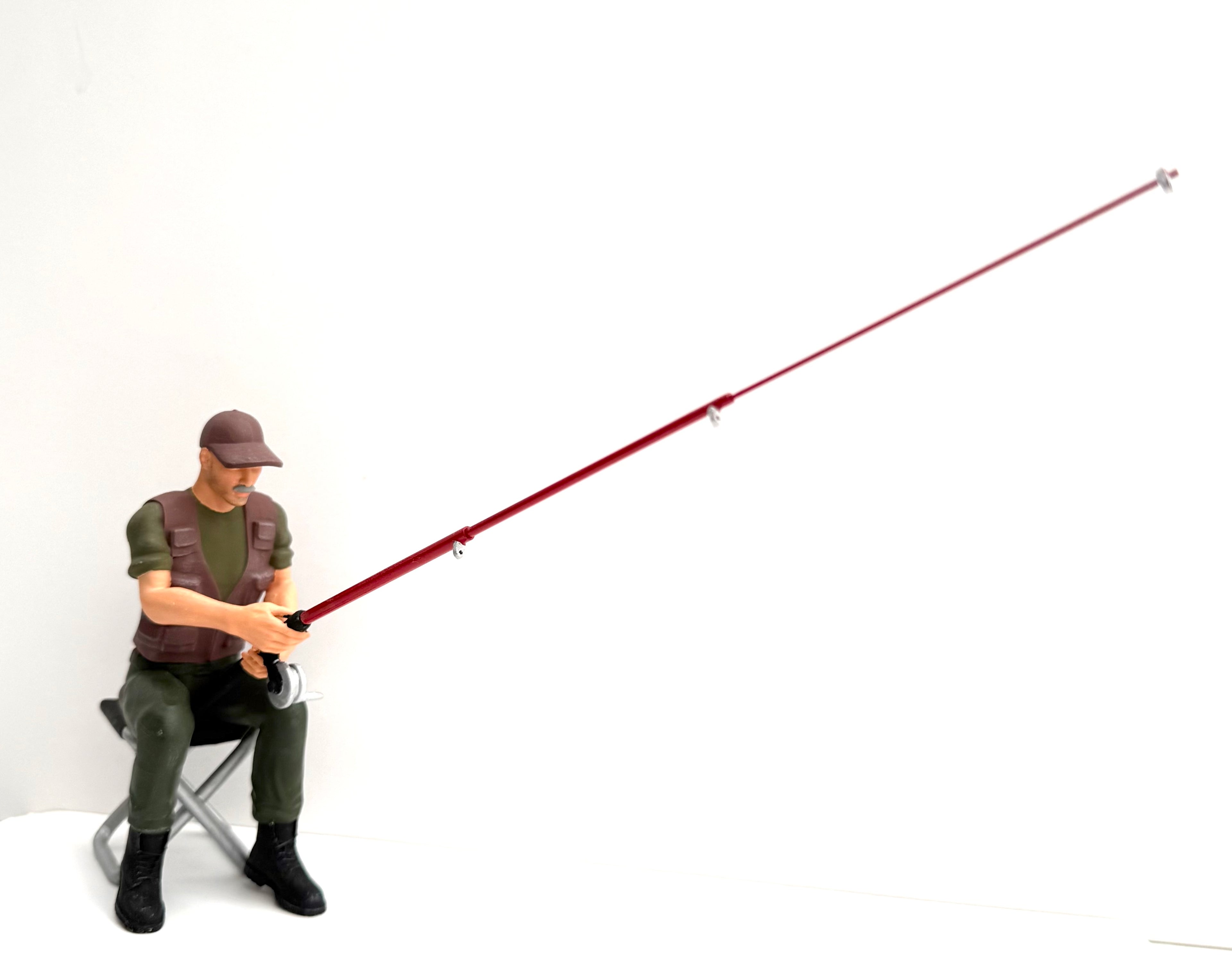 PAINTED Sitting Fisherman 1:12th scale  3D printed